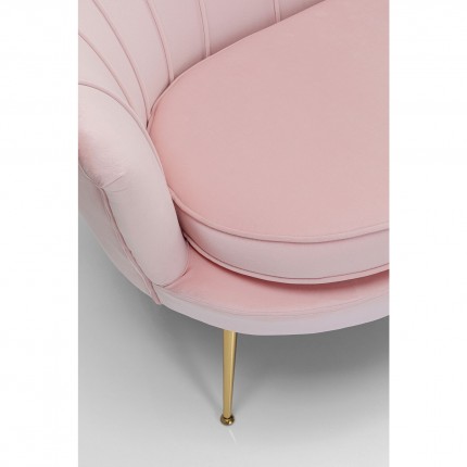 Sofa Water Lily 2-Zits fluweel roze en goud Kare Design