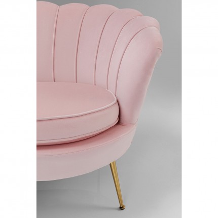 Sofa Water Lily 2-Zits fluweel roze en goud Kare Design