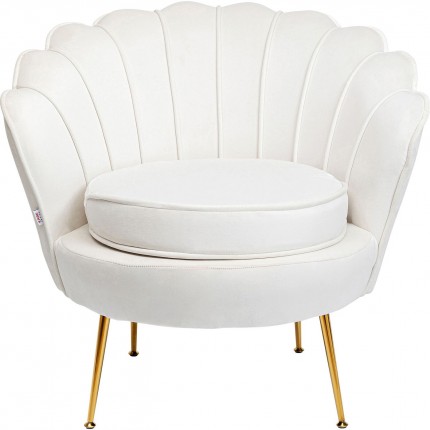 Fauteuil Water Lily beige fluweel Goud Kare Design