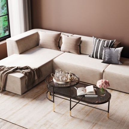 Sofa Infinity Velvet Taupe Left Kare Design