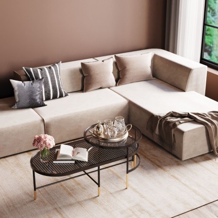 Sofa Infinity Velvet Taupe Right Kare Design