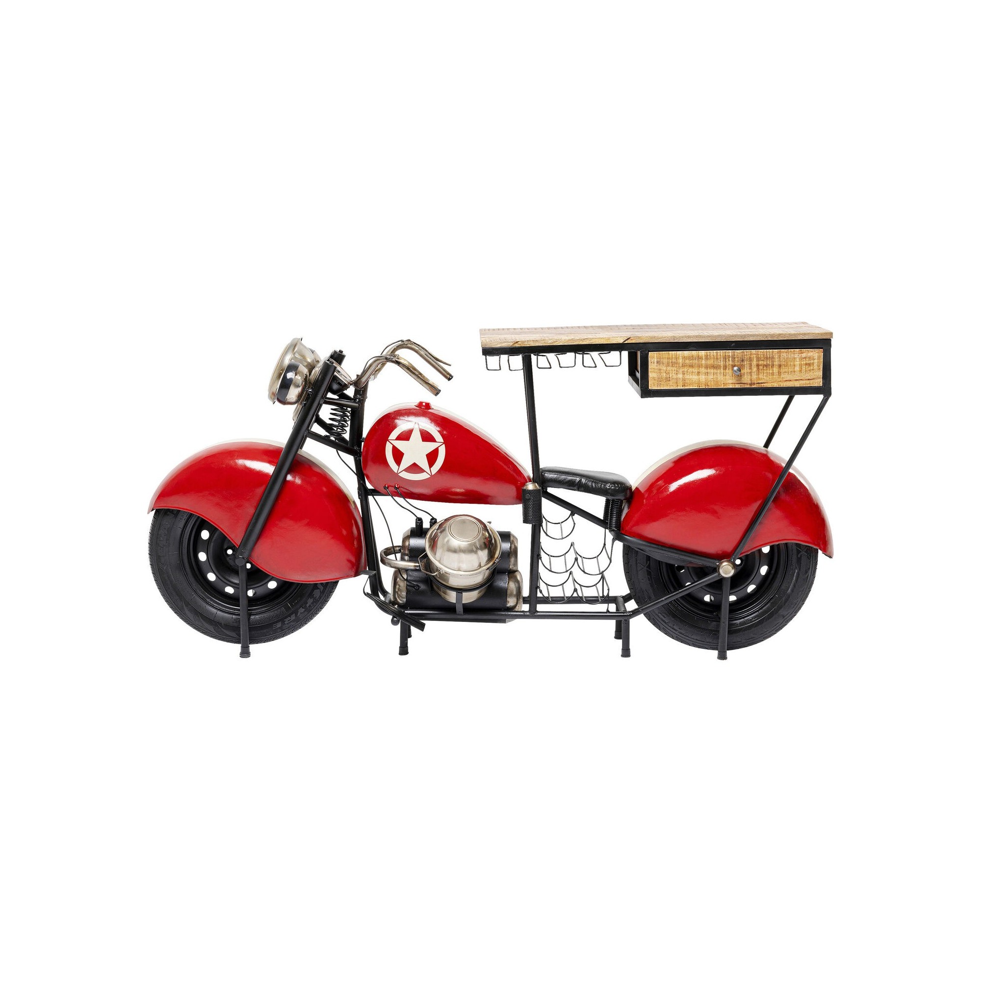 Meuble bar Motorbike rouge