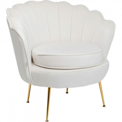 Fauteuil Water Lily beige fluweel Goud Kare Design