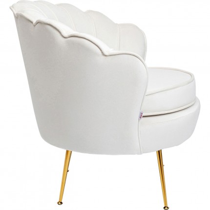 Fauteuil Water Lily beige fluweel Goud Kare Design