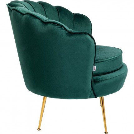 Fauteuil Water Lily Groen fluweel Goud Kare Design