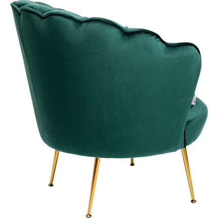 Fauteuil Water Lily Groen fluweel Goud Kare Design