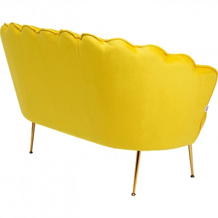 Sofa Water Lily 2-Zits fluweel geel en goud Kare Design