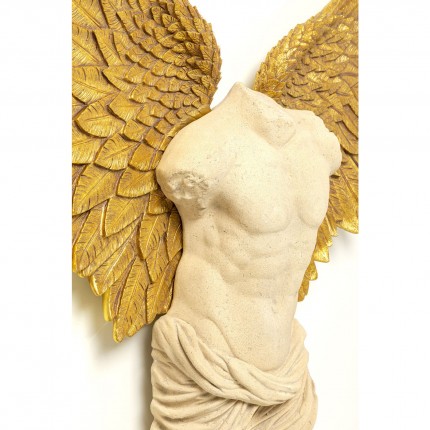 Wall Decoration Man Bust Gold Wings 208x136cm Kare Design