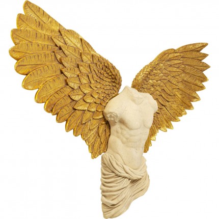 Wall Decoration Man Bust Gold Wings 208x136cm Kare Design