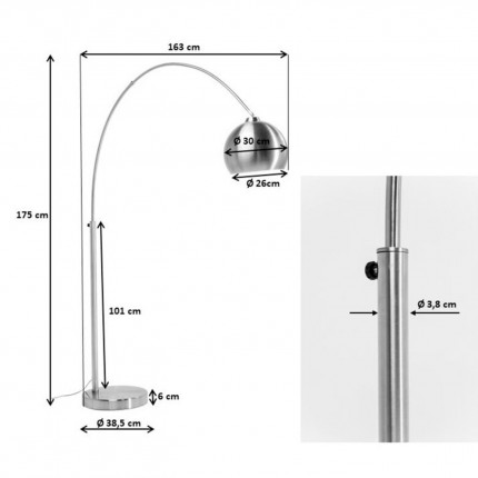 Floor Lamp Lounge 175cm matt black Kare Design