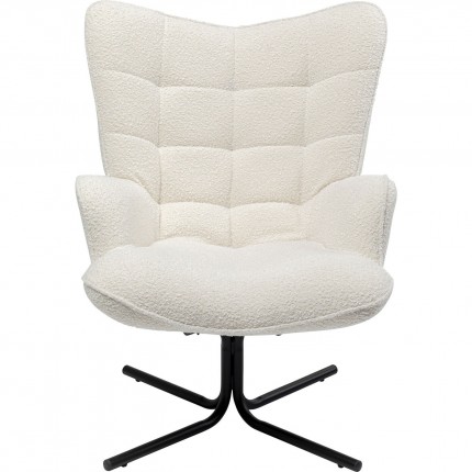 Draaifauteuil Oscar Boucle creme Kare Design