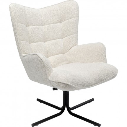 Draaifauteuil Oscar Boucle creme Kare Design