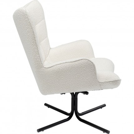 Draaifauteuil Oscar Boucle creme Kare Design