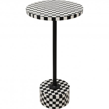 Bijzettafel Domero Chess zwart wit 25cm Kare Design