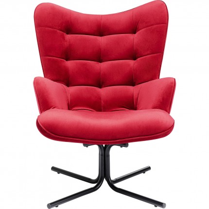 Draaifauteuil Oscar fluweel rood Kare Design