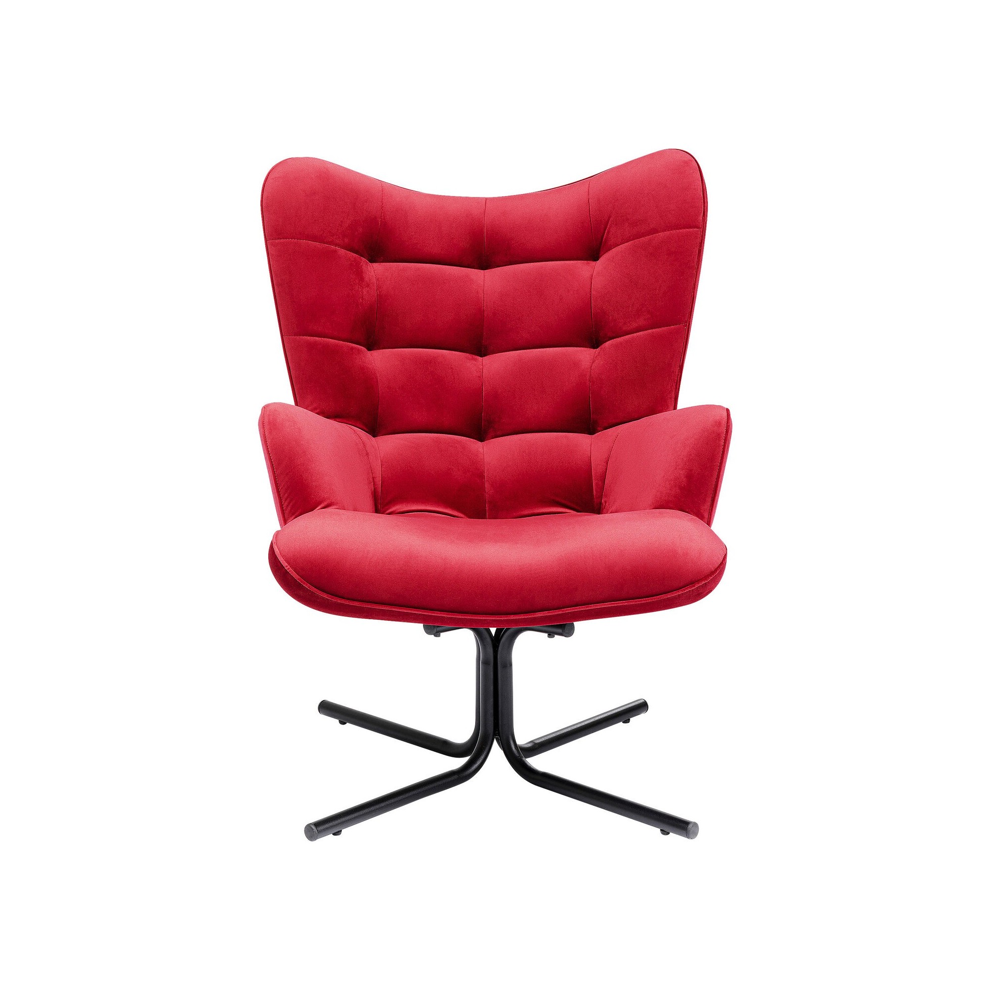 Fauteuil pivotant Oscar velours rouge