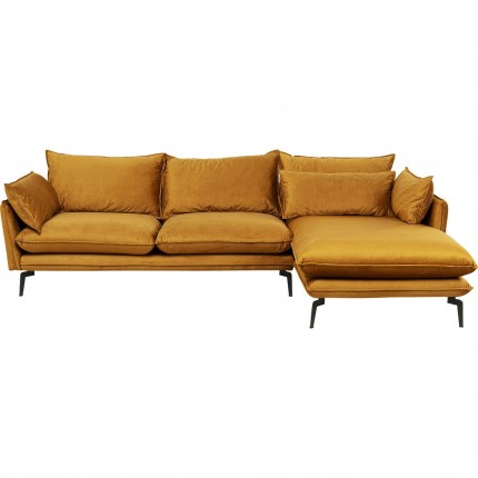 Corner Sofa Monza right velvet ocher Kare Design