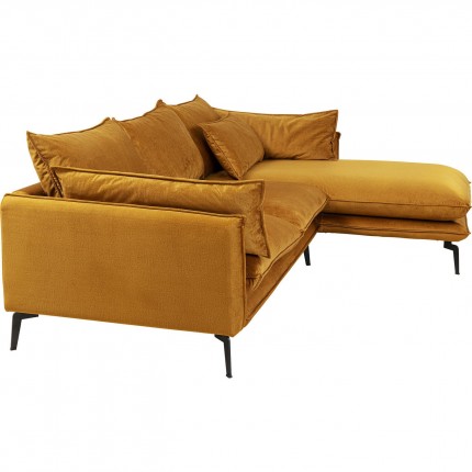 Corner Sofa Monza right velvet ocher Kare Design