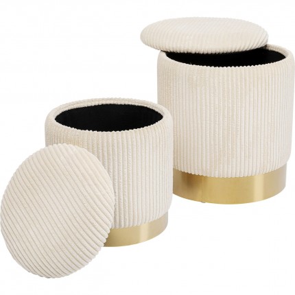 Borst Kruk Plush creme (2/Set) Kare Design