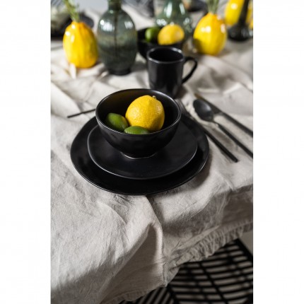 Plate Organic Black Ø20cm (4/Set) Kare Design