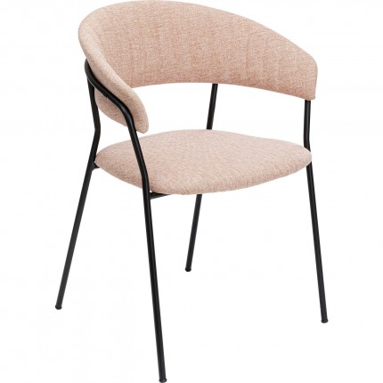 Chair with armrests Belle pink Kare Design