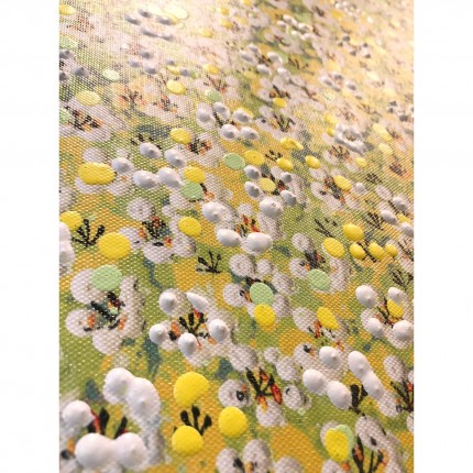 Picture Touched Flower Boat green and yellow 80x100cm Kare Design