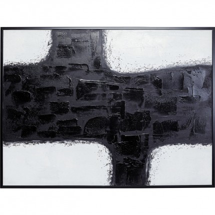 Schilderij Crossroads 120x90cm zwart en wit Kare Design