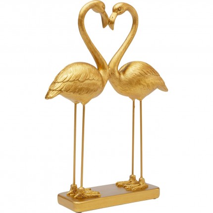 Deco flamingo love 39cm gold Kare Design