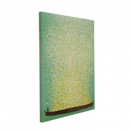 Picture Touched Flower Boat green and yellow 80x100cm Kare Design