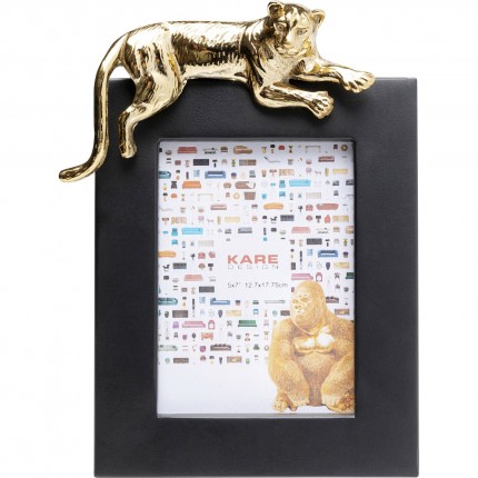 Picture frame tiger 24x29cm black and gold Kare Design