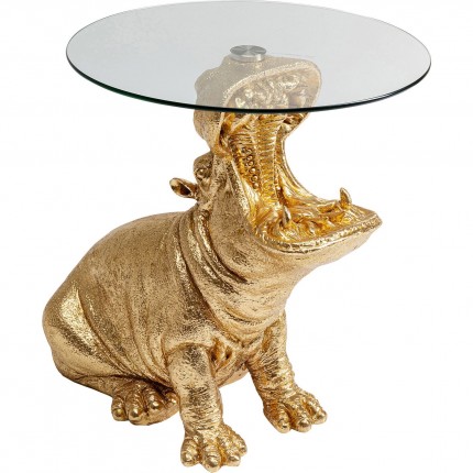 Side table hippopotamus gold Kare Design