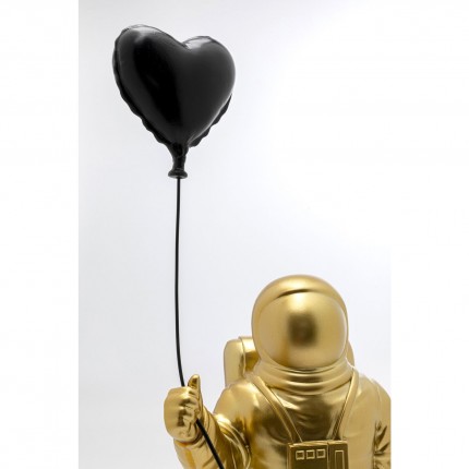 Deco astronaut gold balloon heart black Kare Design