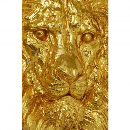 Wall Decoration Lion Head gold Kare Design