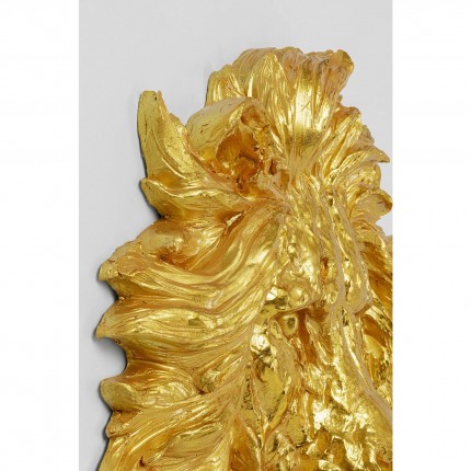 Wall Decoration Lion Head gold Kare Design