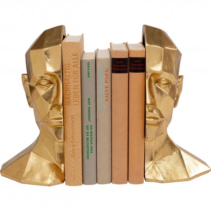 Boekensteun gezicht goud (2/Set) Kare Design