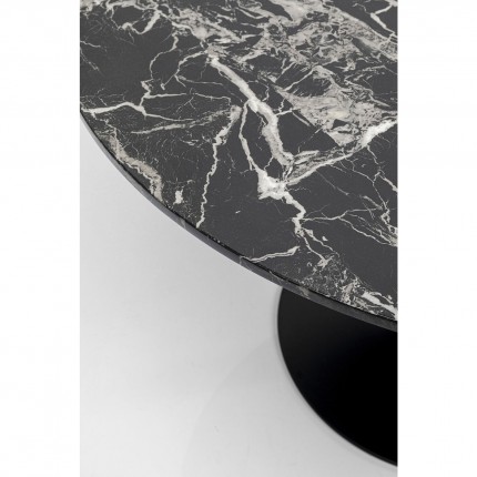 Eettafel Schickeria Ø110cm marbleprint zwart Kare Design