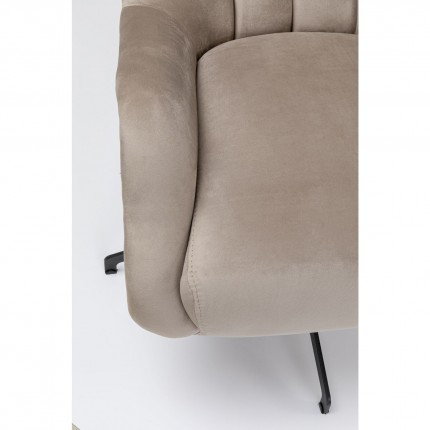 Draaifauteuil Bellissima fluweel Beige Kare Design