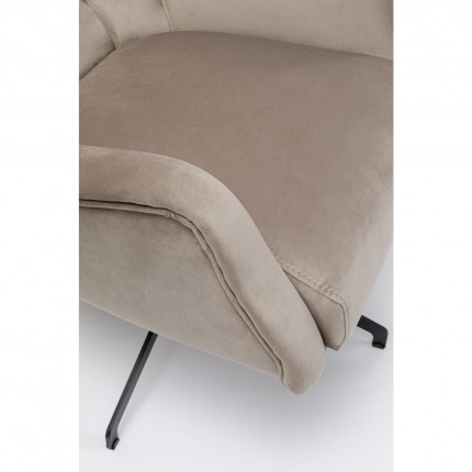 Draaifauteuil Bellissima fluweel Beige Kare Design