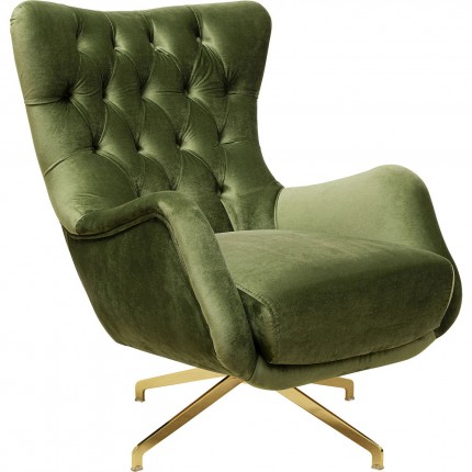 Draaifauteuil Bellissima fluweel groen Kare Design