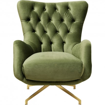 Draaifauteuil Bellissima fluweel groen Kare Design