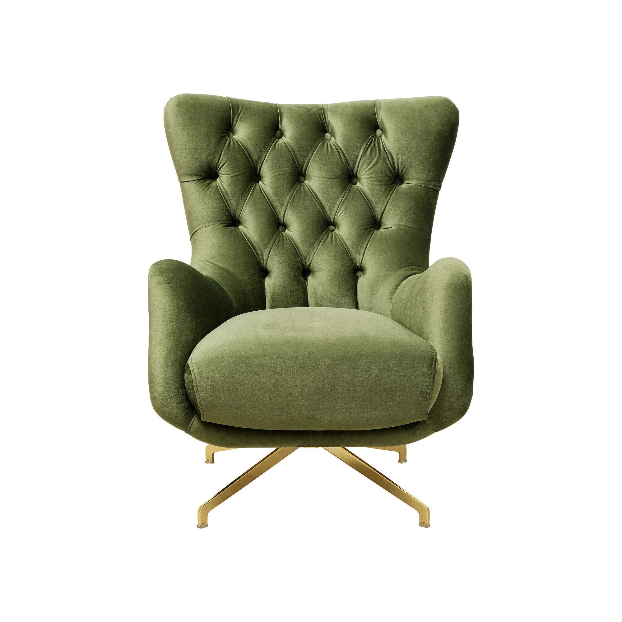 Fauteuil pivotant Bellissima velours vert