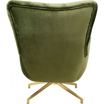 Draaifauteuil Bellissima fluweel groen Kare Design