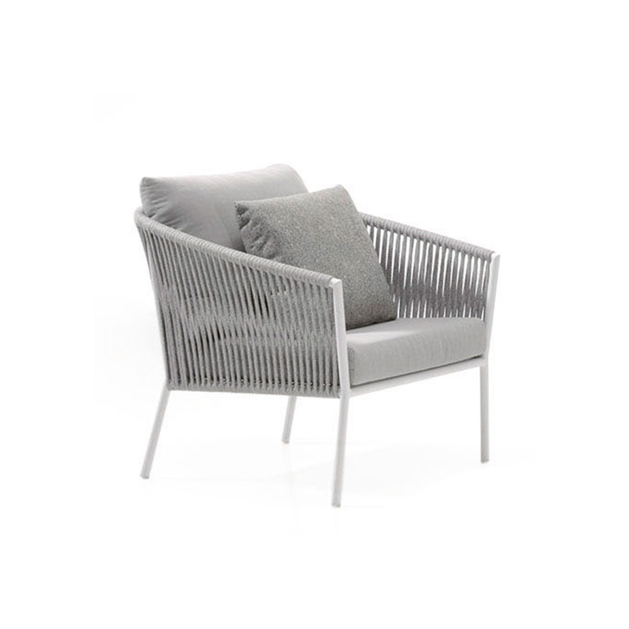 Fauteuil de jardin Gabon gris et blanc Gescova