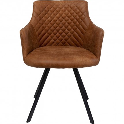 Swivel chair with armrests Coco brown Kare Design