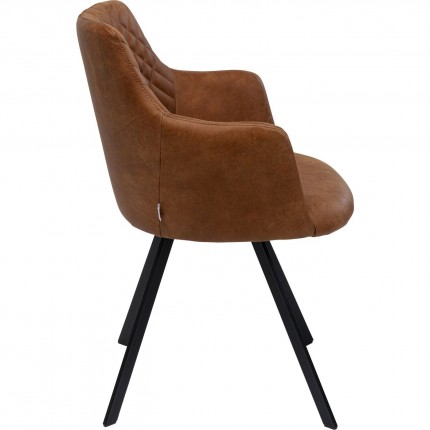 Swivel chair with armrests Coco brown Kare Design