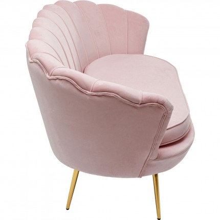 Sofa Water Lily 2-Zits fluweel roze en goud Kare Design