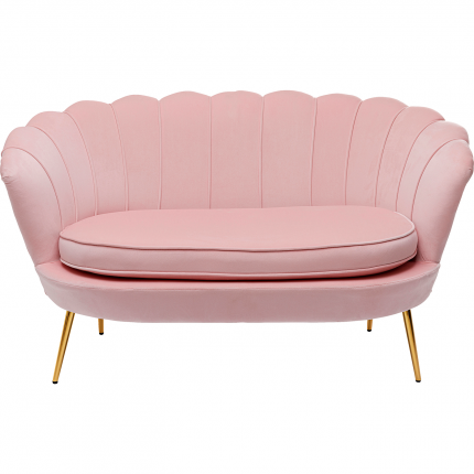 Sofa Water Lily 2-Zits fluweel roze en goud Kare Design