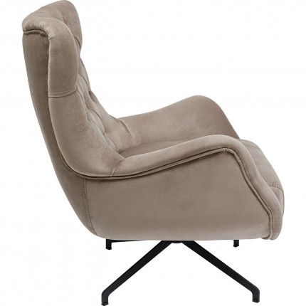 Draaifauteuil Bellissima fluweel Beige Kare Design