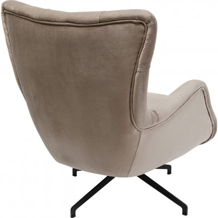 Draaifauteuil Bellissima fluweel Beige Kare Design