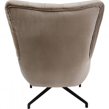 Draaifauteuil Bellissima fluweel Beige Kare Design